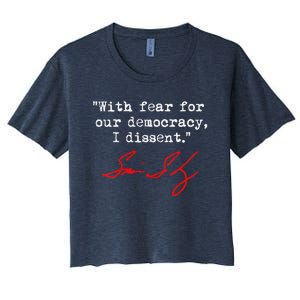 With Fear For Our Democracy I Dissent. Justice Sotomayor Women's Crop Top Tee