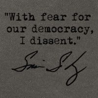 With Fear For Our Democracy I Dissent. Justice Sotomayor Premium Cotton Canvas Backpack