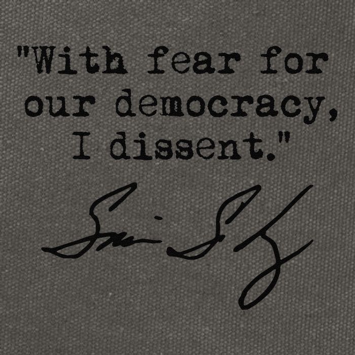 With Fear For Our Democracy I Dissent. Justice Sotomayor Premium Cotton Canvas Backpack