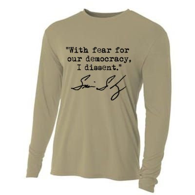 With Fear For Our Democracy I Dissent. Justice Sotomayor Premium Cooling Performance Long Sleeve Crew