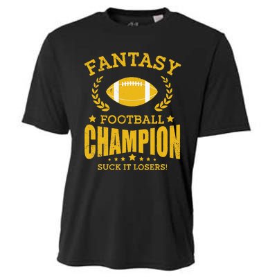 Winner Fantasy Football Champ Champion Draft Football Legend Cooling Performance Crew T-Shirt