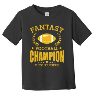 Winner Fantasy Football Champ Champion Draft Football Legend Toddler T-Shirt