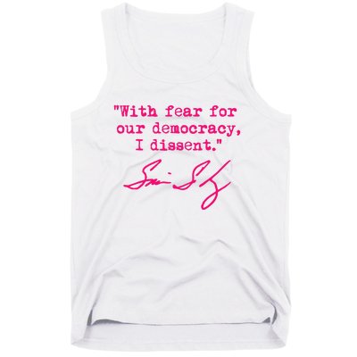 With Fear For Our Democracy I Dissent Political Design Tank Top