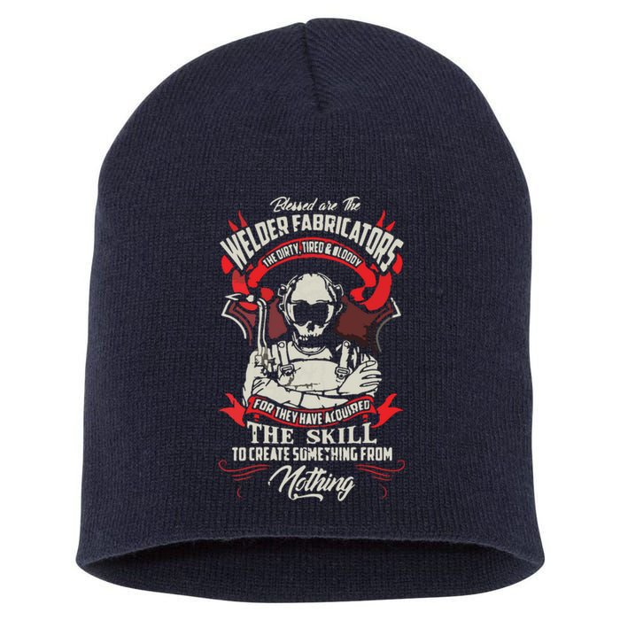 WELDER FABRICATORS Funny Welders Welding Backside Short Acrylic Beanie