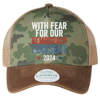 With Fear For Our Democracy I Dissent Legacy Tie Dye Trucker Hat