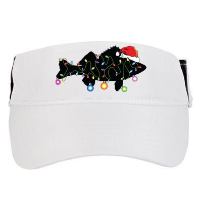 Walleye Fishing Funny Christmas Lights Fish Santa Hat Gift Adult Drive Performance Visor