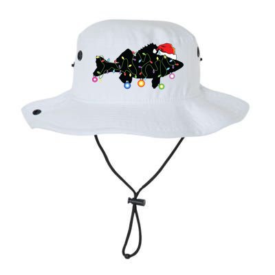 Walleye Fishing Funny Christmas Lights Fish Santa Hat Gift Bucket Hat