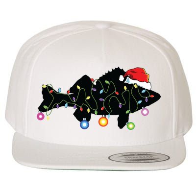 Walleye Fishing Funny Christmas Lights Fish Santa Hat Gift Wool Snapback Cap