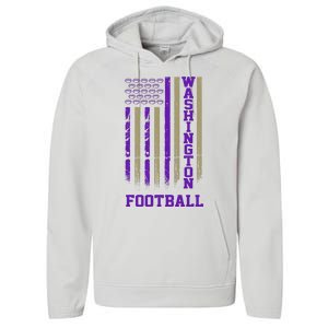 Washington Football Fan American Flag Performance Fleece Hoodie