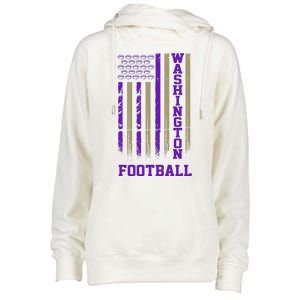 Washington Football Fan American Flag Womens Funnel Neck Pullover Hood