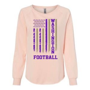 Washington Football Fan American Flag Womens California Wash Sweatshirt