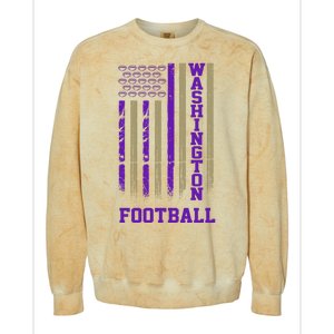 Washington Football Fan American Flag Colorblast Crewneck Sweatshirt