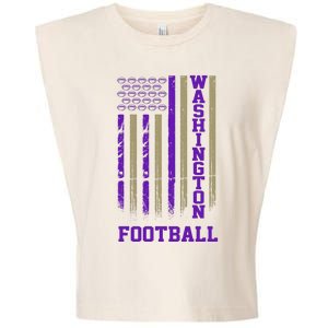 Washington Football Fan American Flag Garment-Dyed Women's Muscle Tee