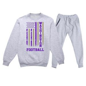 Washington Football Fan American Flag Premium Crewneck Sweatsuit Set