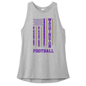 Washington Football Fan American Flag Ladies PosiCharge Tri-Blend Wicking Tank