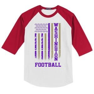 Washington Football Fan American Flag Kids Colorblock Raglan Jersey