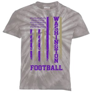 Washington Football Fan American Flag Kids Tie-Dye T-Shirt