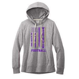 Washington Football Fan American Flag Women's Fleece Hoodie