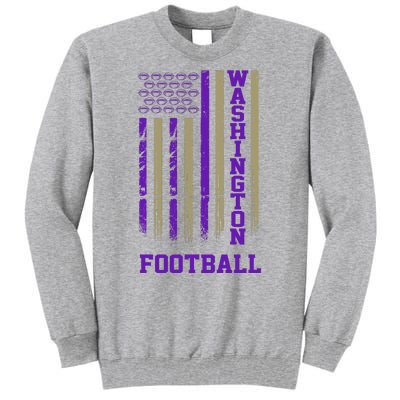 Washington Football Fan American Flag Tall Sweatshirt