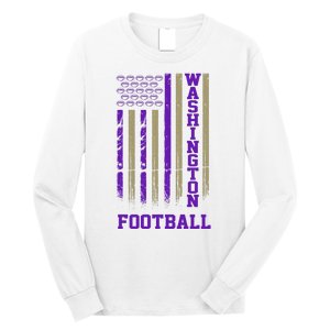 Washington Football Fan American Flag Long Sleeve Shirt