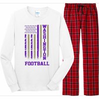 Washington Football Fan American Flag Long Sleeve Pajama Set