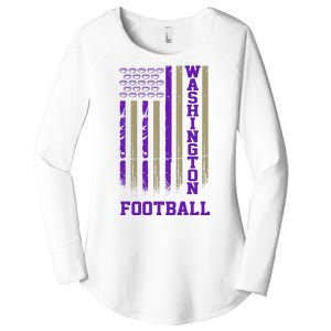 Washington Football Fan American Flag Women's Perfect Tri Tunic Long Sleeve Shirt