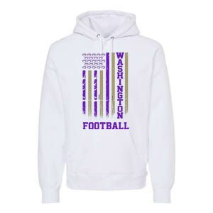 Washington Football Fan American Flag Premium Hoodie