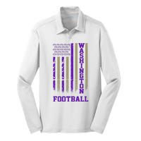 Washington Football Fan American Flag Silk Touch Performance Long Sleeve Polo