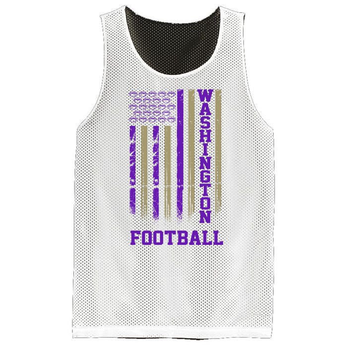 Washington Football Fan American Flag Mesh Reversible Basketball Jersey Tank