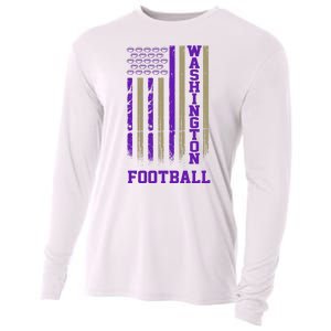 Washington Football Fan American Flag Cooling Performance Long Sleeve Crew