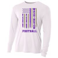 Washington Football Fan American Flag Cooling Performance Long Sleeve Crew