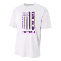 Washington Football Fan American Flag Youth Performance Sprint T-Shirt