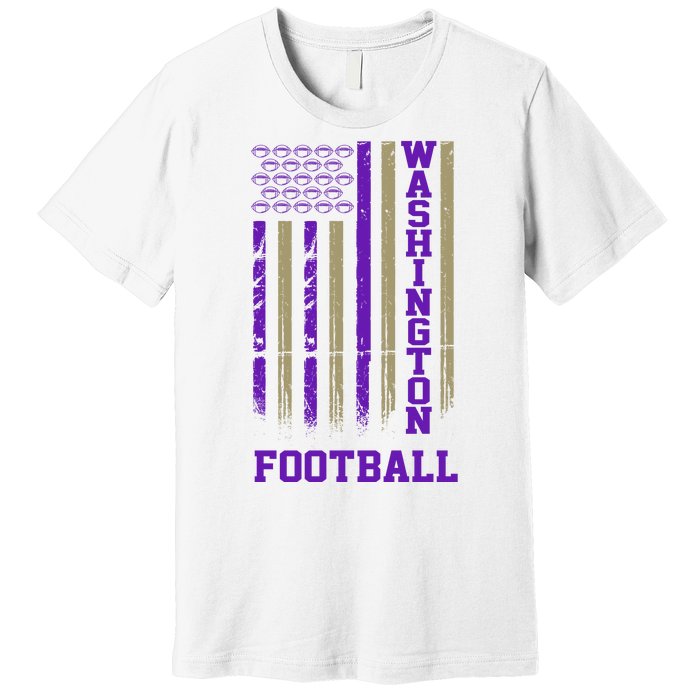 Washington Football Fan American Flag Premium T-Shirt