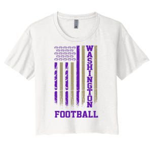 Washington Football Fan American Flag Women's Crop Top Tee