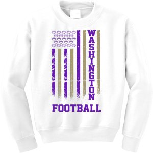 Washington Football Fan American Flag Kids Sweatshirt