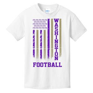 Washington Football Fan American Flag Kids T-Shirt