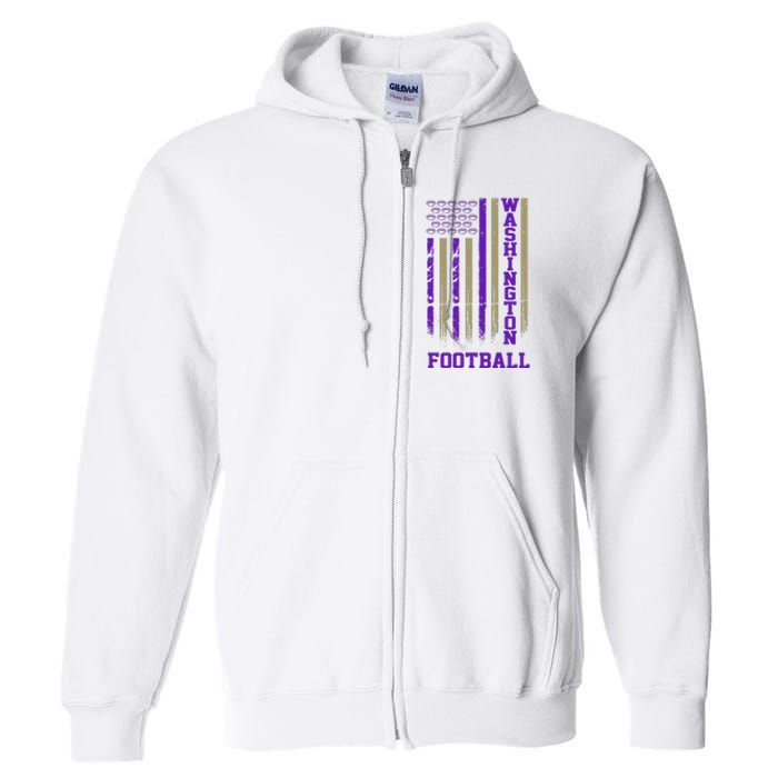 Washington Football Fan American Flag Full Zip Hoodie