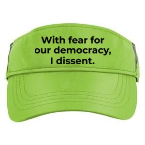 With Fear For Our Democracy I Dissent Adult Drive Performance Visor