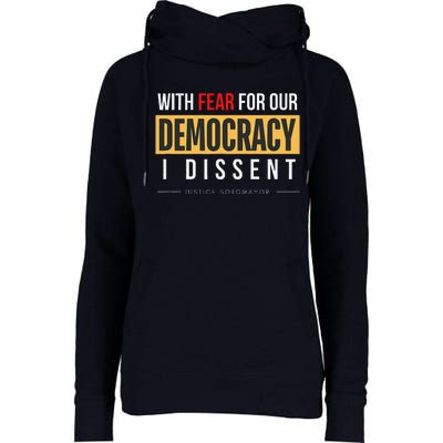 With Fear For Our Democracy Womens Funnel Neck Pullover Hood