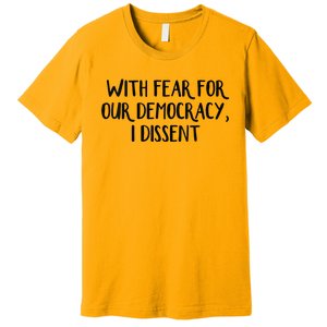 With Fear For Our Democracy I Dissent Premium T-Shirt