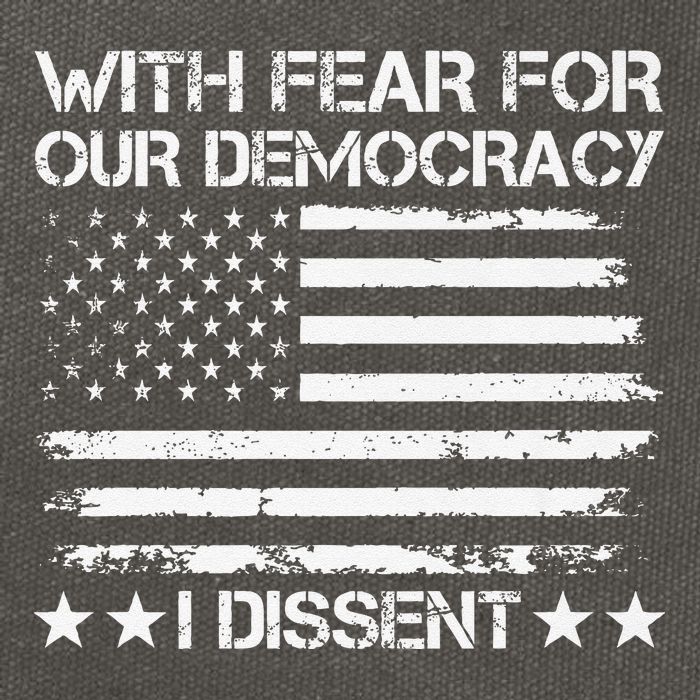 With Fear For Our Democracy I Dissent Presidential Immunity Premium Cotton Canvas Backpack