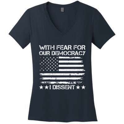 With Fear For Our Democracy I Dissent Presidential Immunity Premium Women's V-Neck T-Shirt