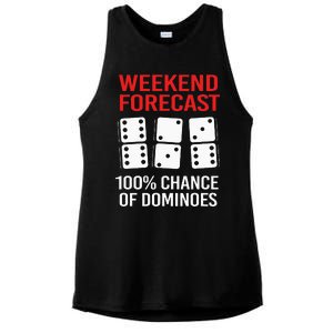 Weekend Forecast Funny Domino For  Ladies PosiCharge Tri-Blend Wicking Tank