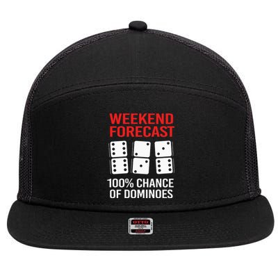 Weekend Forecast Funny Domino For  7 Panel Mesh Trucker Snapback Hat