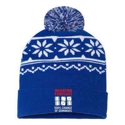 Weekend Forecast Funny Domino For  USA-Made Snowflake Beanie