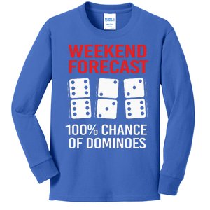 Weekend Forecast Funny Domino For  Kids Long Sleeve Shirt