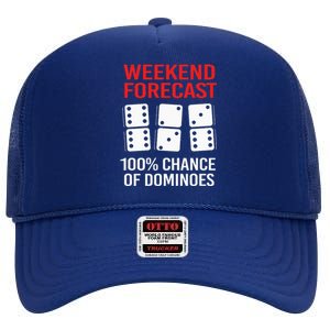 Weekend Forecast Funny Domino For  High Crown Mesh Back Trucker Hat