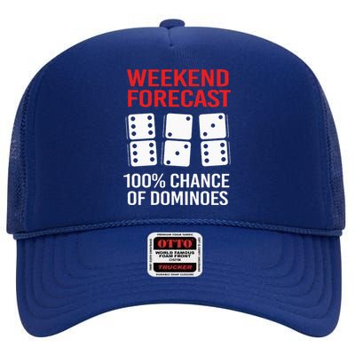 Weekend Forecast Funny Domino For  High Crown Mesh Back Trucker Hat