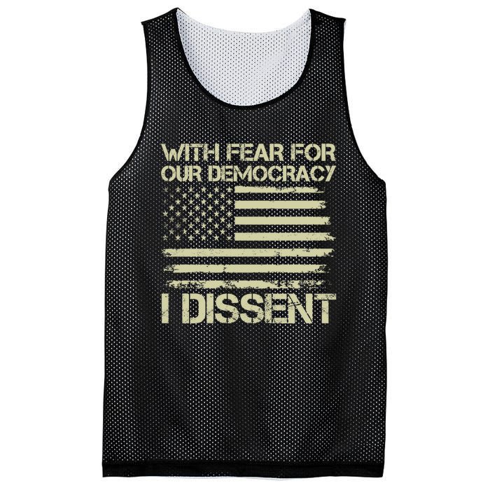 With Fear For Our Democracy I Dissent Mesh Reversible Basketball Jersey Tank