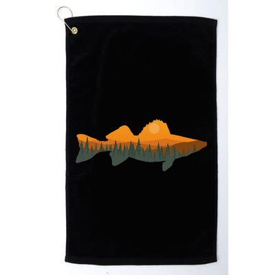Walleye Fishing Forest Nature Wildlife Fisherman Golf Towel